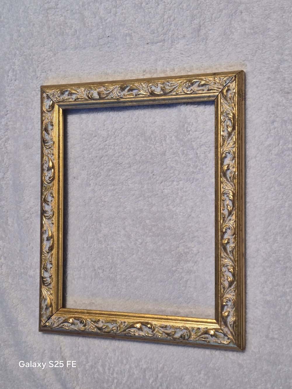 Vintage Ornate Gilded Wood Picture Frame Baroque Scroll Rococo Gold White